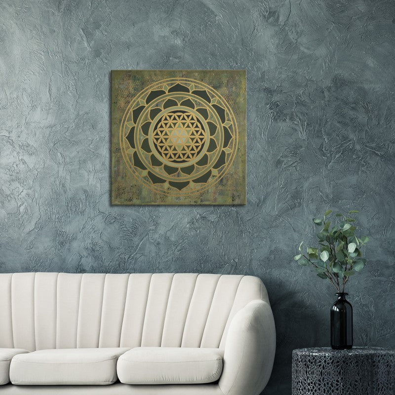 Lebensblume - Unikat - Acryl Mandala Original SeFu - 80x80