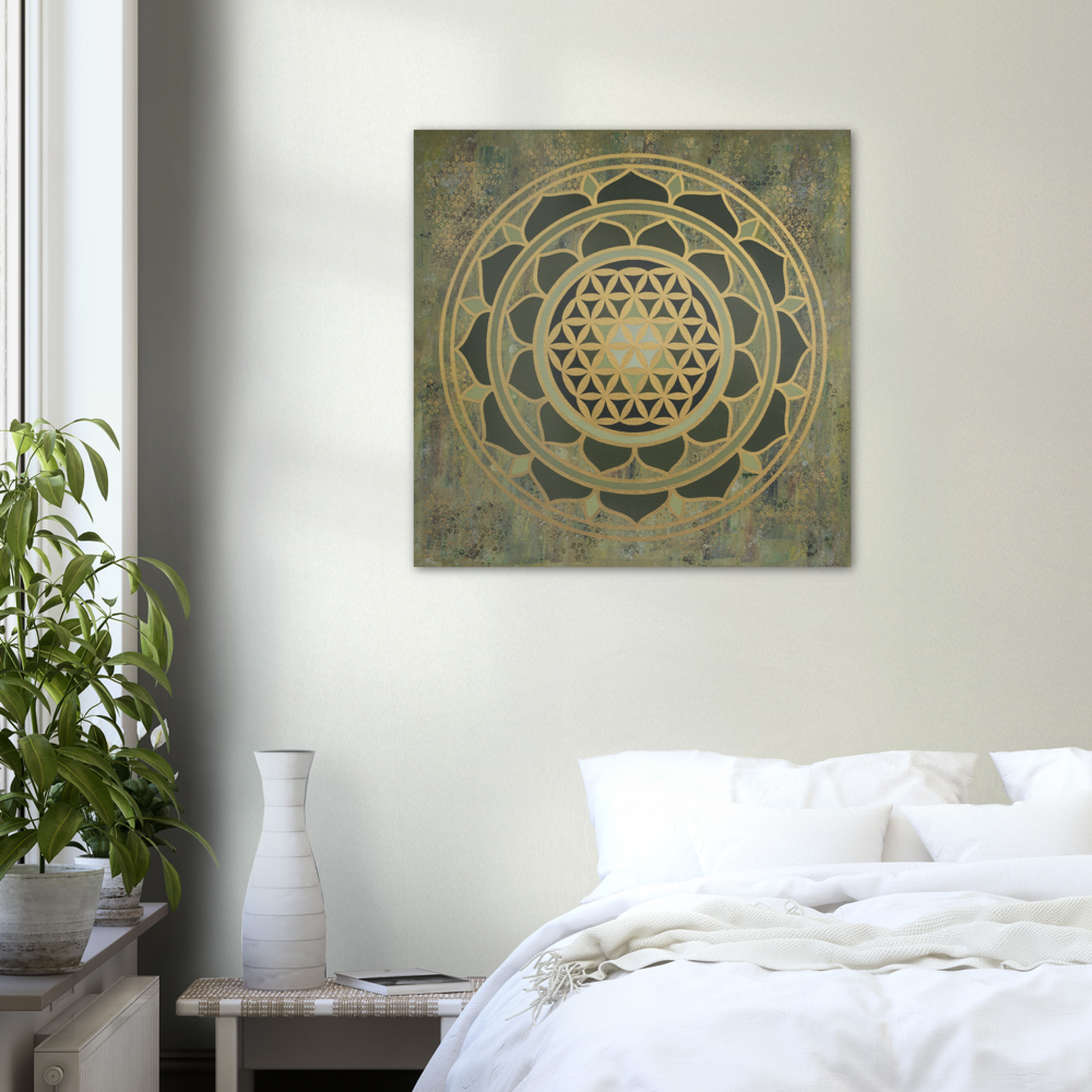 Lebensblume - Unikat - Acryl Mandala Original SeFu - 80x80