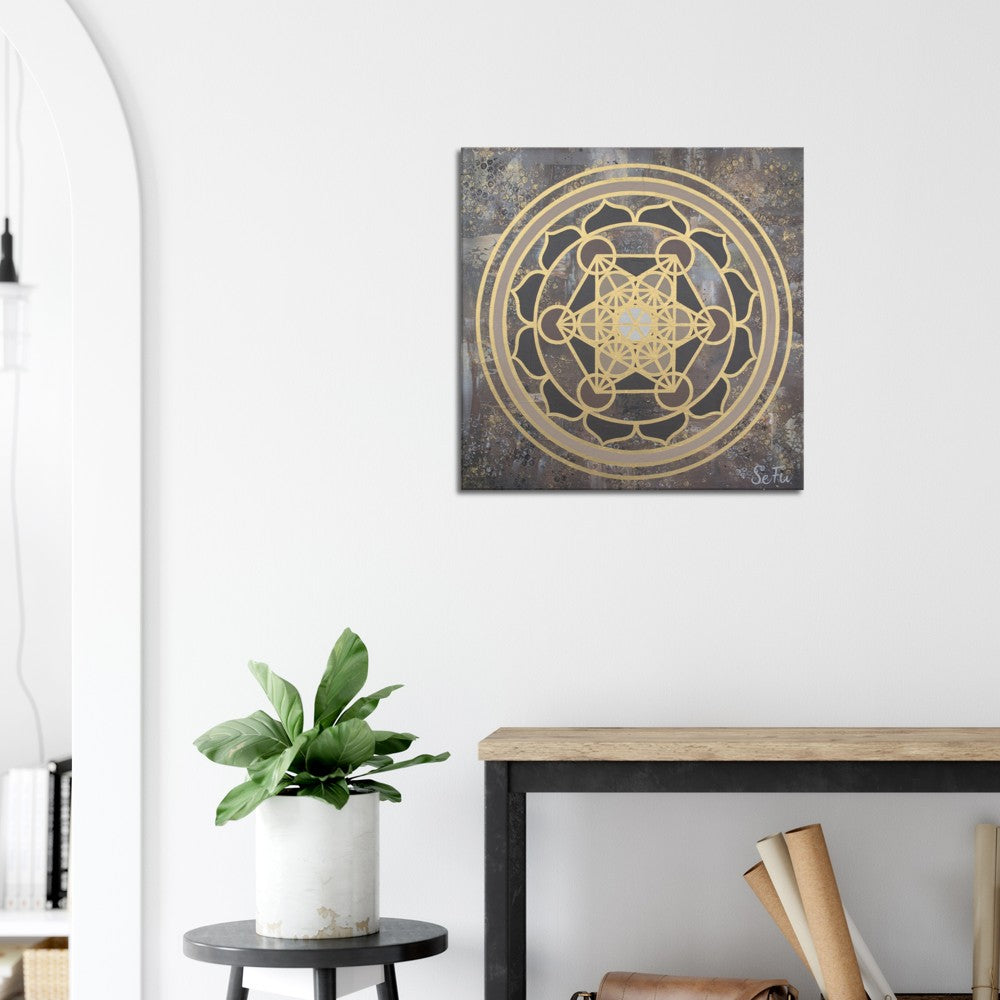 Metatroncube - Unikat - Acryl Mandala Original SeFu - 60x60cm