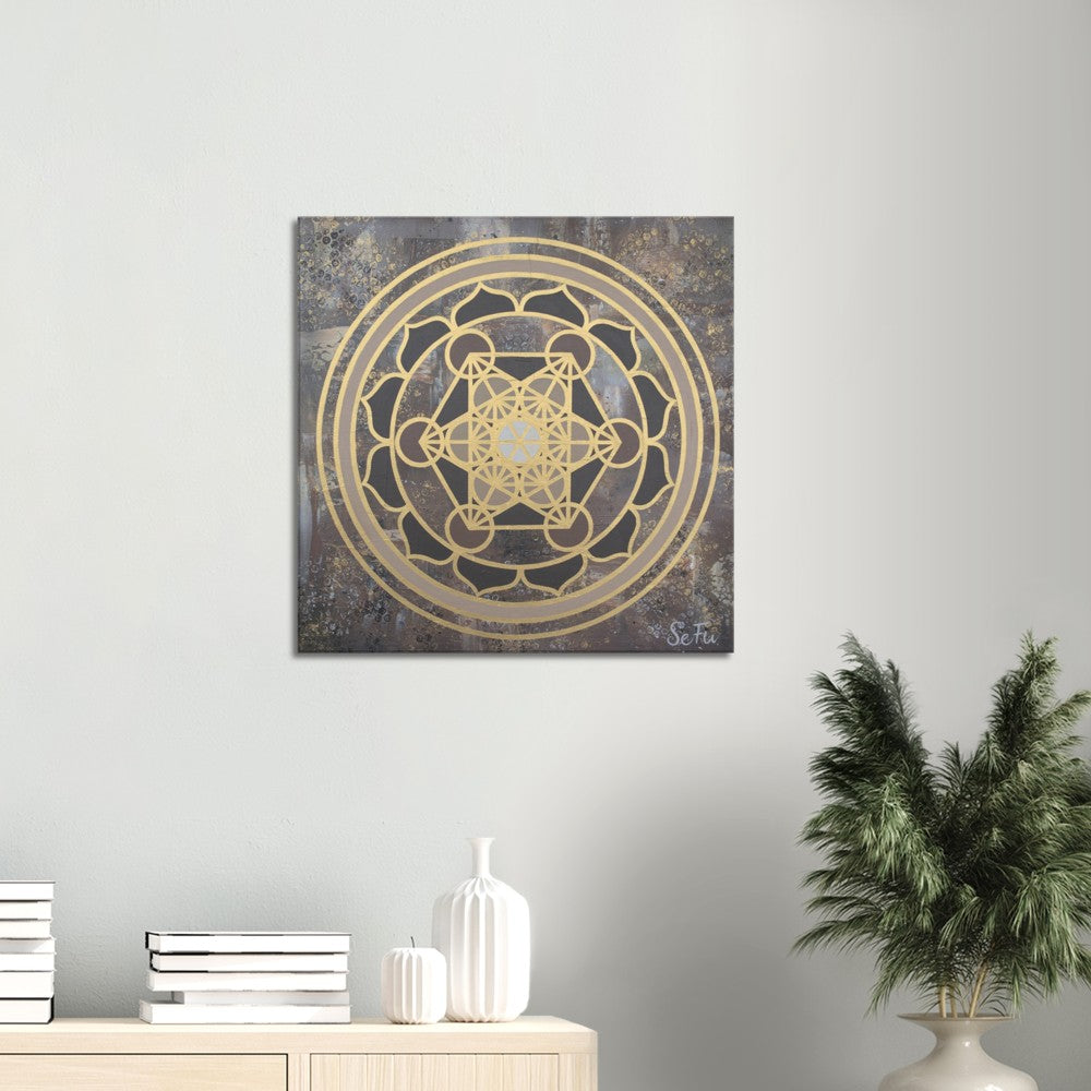 Metatroncube - Unikat - Acryl Mandala Original SeFu - 60x60cm