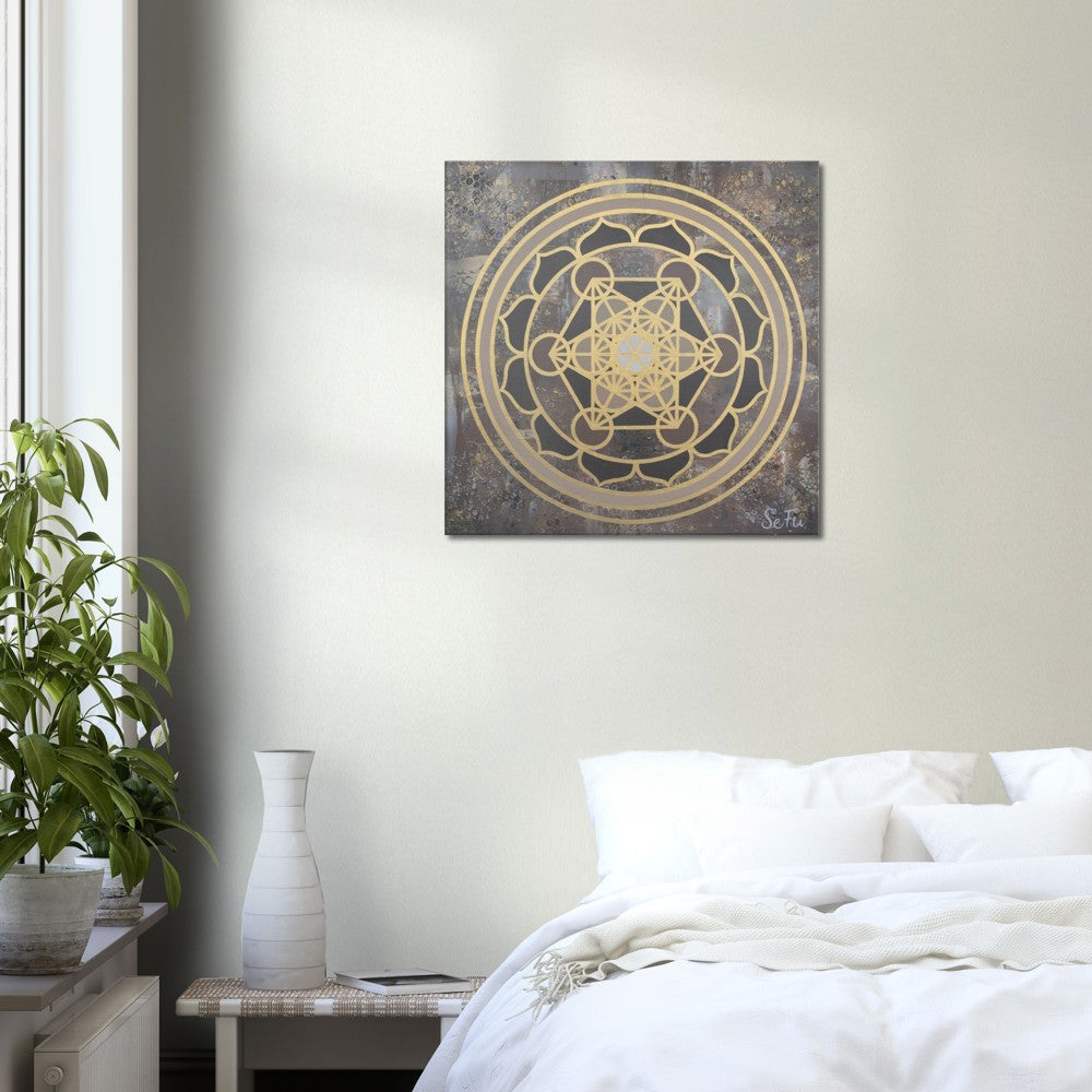 Metatroncube - Unikat - Acryl Mandala Original SeFu - 60x60cm